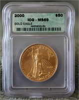 2000 $50 Gold Eagle ICG MS69
