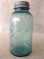 Antique #13 Blue Glass Ball Canning Jar