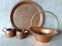 4 pcs. Vintage Copper Craft Guild Servingware