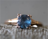 14k Gold Blue Sapphire Ring