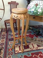 Carved Marble-top Vase / Plant Stand