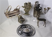 Silverplate Christmas Candle Holders & Decor