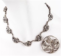 Jewelry Sterling Silver Danecraft Brooch Necklace