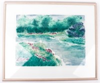 Art – Hand Colored Etching “Gentle Stream” Signed