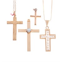 A Collection of Lady's Crosses and Chains