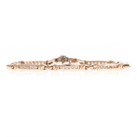 A Lady's Diamond Link Bracelet in 14K Gold