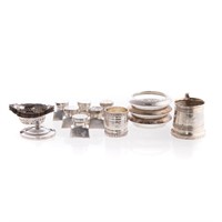 An assortment of sterling silver tableware