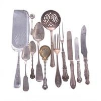 Collection of sterling and coin silver flatware