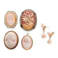 A Collection of Lady's Cameo Brooches