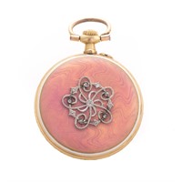 A Lady's Rose Enamel & Diamond Pocket Watch