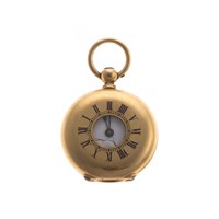 A Miniature 18K Swiss Demi Hunter Pocket Watch