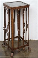 Western Strap Style Metal & Wood Plant Stand