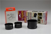 Three Olympus Conversion Lens Adapter Tubes & Kit