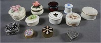 12 Vintage Collection of Trinket - Jewelry Boxes
