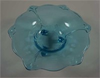 Tiara Indiana Glass Duchess Aqua Blue Console Bowl