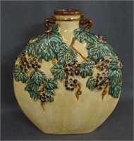 Studio Clay Art Pottery Grapes & Leaves Large Vase