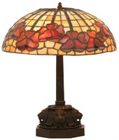 15.5 in. Leaded Floral Table Lamp