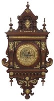 German Brass Mounted Wall Clock