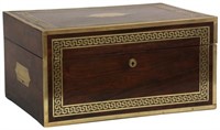 Brass Inlaid Rosewood Jewelry Travel Box