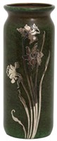 Heintz Daffodil Silver On Bronze Overlay Vase
