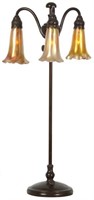 Tiffany 3 Light Lily Adjustable Student Lamp