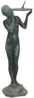 Olympio Brindesi Bronze Figural Nude Sundial