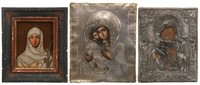 3 Russian Icons with Portraits