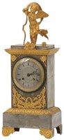 Animated French Empire Silk Thread Mantle Clock