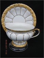 Meissen gilt edge cup and saucer with 1947/1973