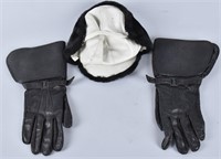 VINTAGE MOTORCYCLE GLOVES and COLD WEATHER HAT
