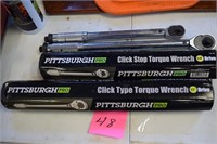 2 Pittsburgh Pro Torque Wrenches-1/2" & 3/8" Drive