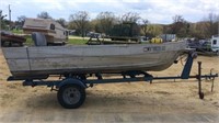 14' alum. fishing boat & trailer
