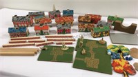 c1960 Wooden Block Village with Accessories