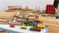 Lot of 51 Pc. Wooden B. Orel Track, Cars and