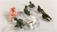 Lot of 7 Seated Toy Soldiers c1963
