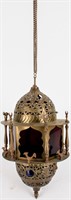 Antique Moroccan Brass Hanging Lamp Shade