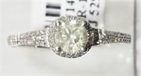 14K White Gold Diamond (0.56ct) Ring Accented by
