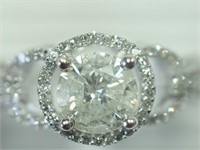 14kt White Gold Diamond (1.01ct) Ring Accented