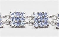 Sterling Silver 126 Tanzanite (10.80ct) Bracelet