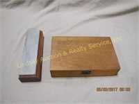2- Knife Wet Stones, 2- In Wood Box 1 Is 6",