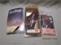 3 New Leather Bianchi Holsters (see Pics For Sizes
