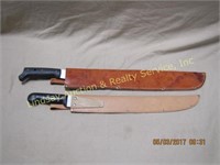 2- Seymour machettes, made in Brasil, w/ sheaths