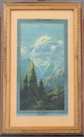 Vintage Print "Evening Light on Mt. McKinley"