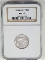 2004 $25 PLATINUM EAGLE MS70 GRADED NGC COIN