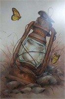 Betty Allison Signed Print: Lantern & Butterflies