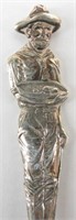 Full Figural GOLD MINER Sterling Silver Spoon
