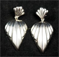 Vintage Pair Sterling Silver Designer Earrings