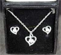 Sterling Silver 3 Pc Earring & Necklace Set