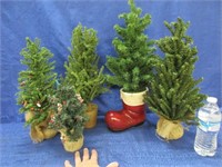 5 small decorative christmas trees -20in tall