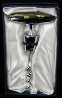 Retro Art Deco Chrome Wine Bottle Cork Screw